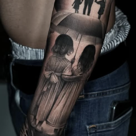 Realistic Sleeve Tattoo Design Thumbnail